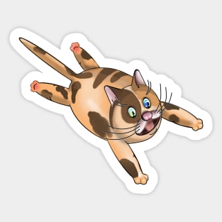 Ginger Funny Fat Cat Sticker